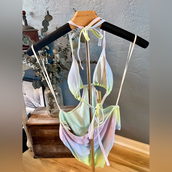 Aerie Cut Out String One Piece Swimsuit NWT - Picture 7 of 8